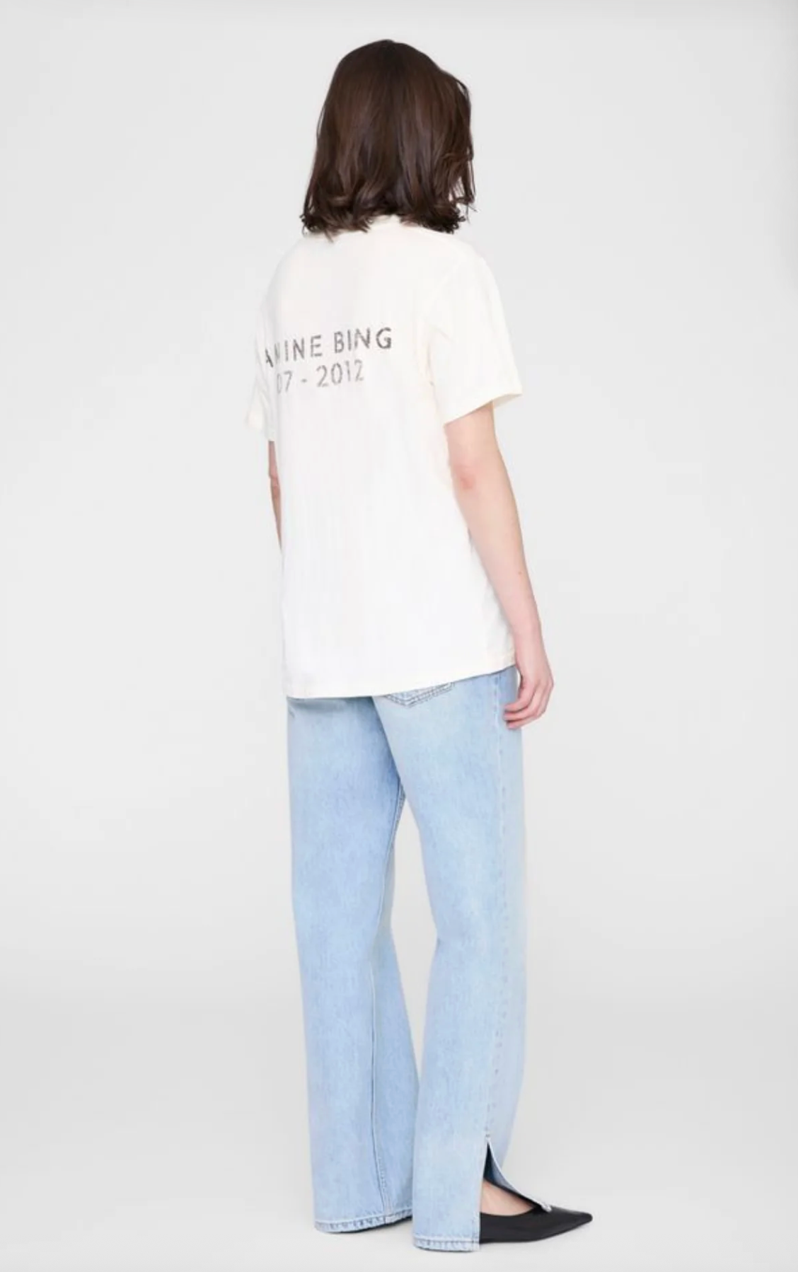 Anine Bing Wagner Tee Soft Stencil - Cream