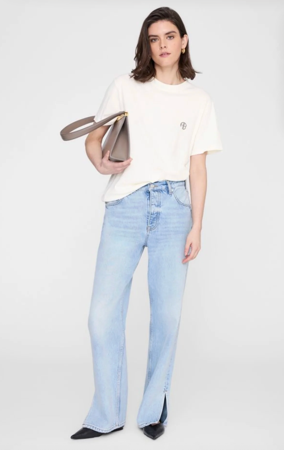 Anine Bing Wagner Tee Soft Stencil - Cream