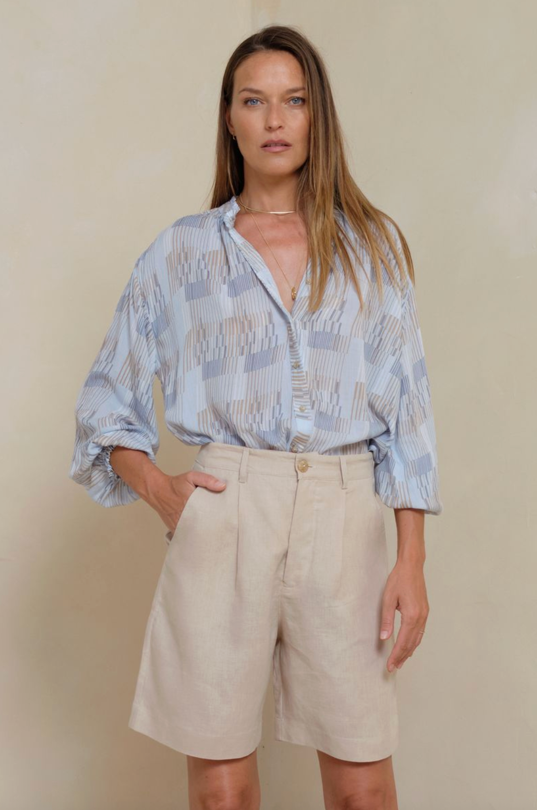 Lilya Solace Shirt - Utopia Print Ocean