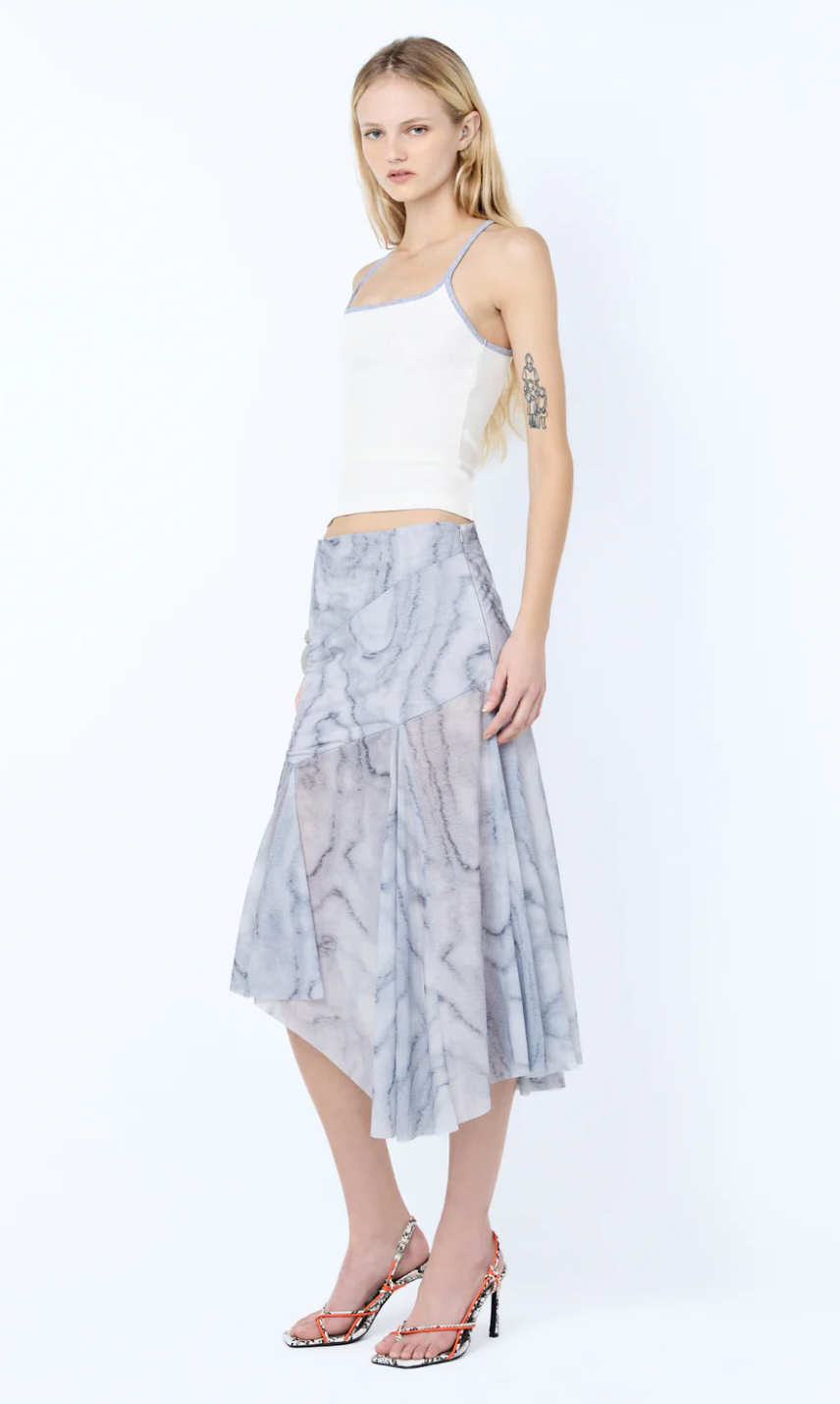 Bec and Bridge Etienne Asym Midi Skirt - Woodgrain