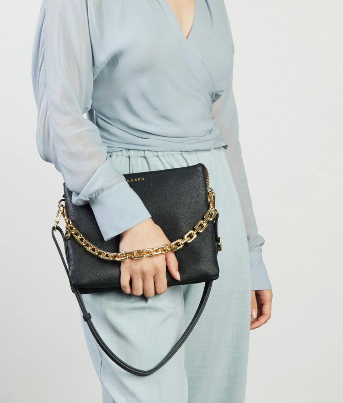 Saben Matilda Crossbody - Black + Tonal Chain