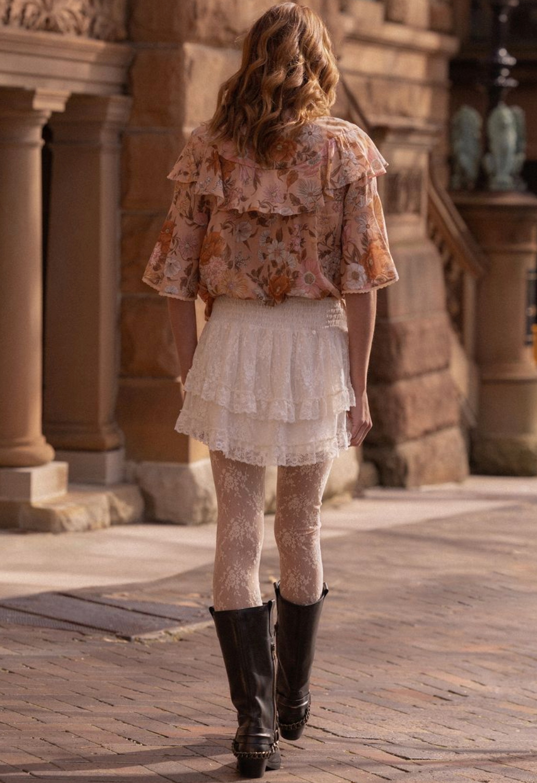 Spell Labyrinth Lace Mini Skirt - Cloud Cream