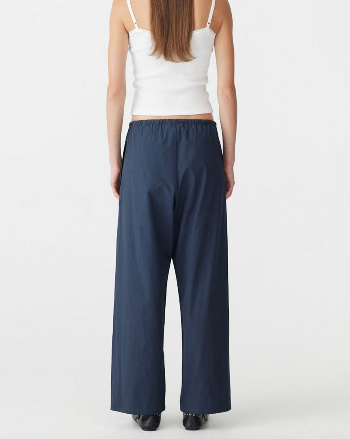 Bassike Crushed Cotton Minimal Pant - Ink