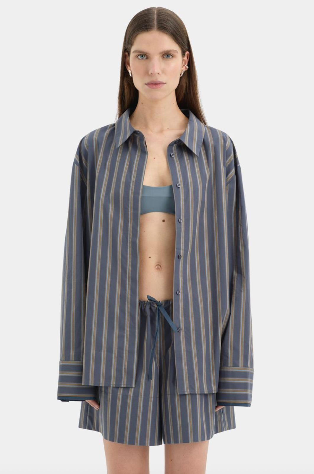 SIR. Milo Shirt - Charcoal Stripe