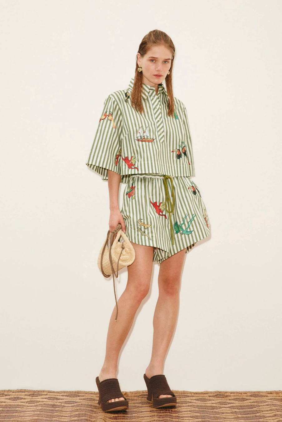 Alemais Bisou Embroidered Short