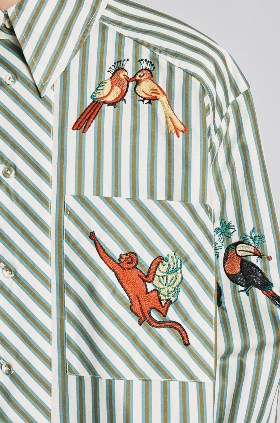 Alemais Bisou Embroidered Long Sleeve Shirt