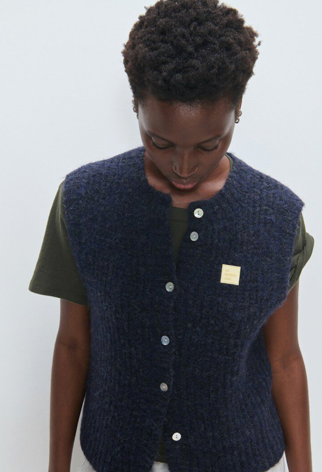 American Vintage Womens Cardigan East - Navy Melange