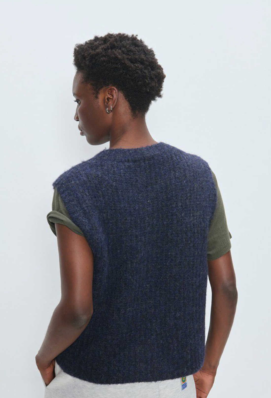 American Vintage Womens Cardigan East - Navy Melange