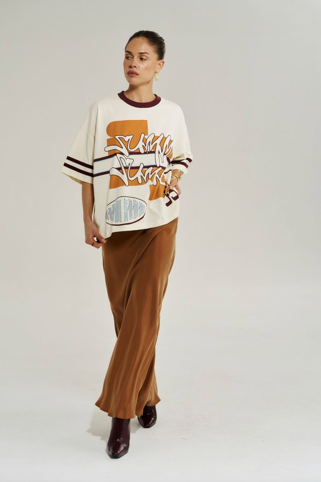 Summi Summi Bordeaux 55 Tee - Vintage White