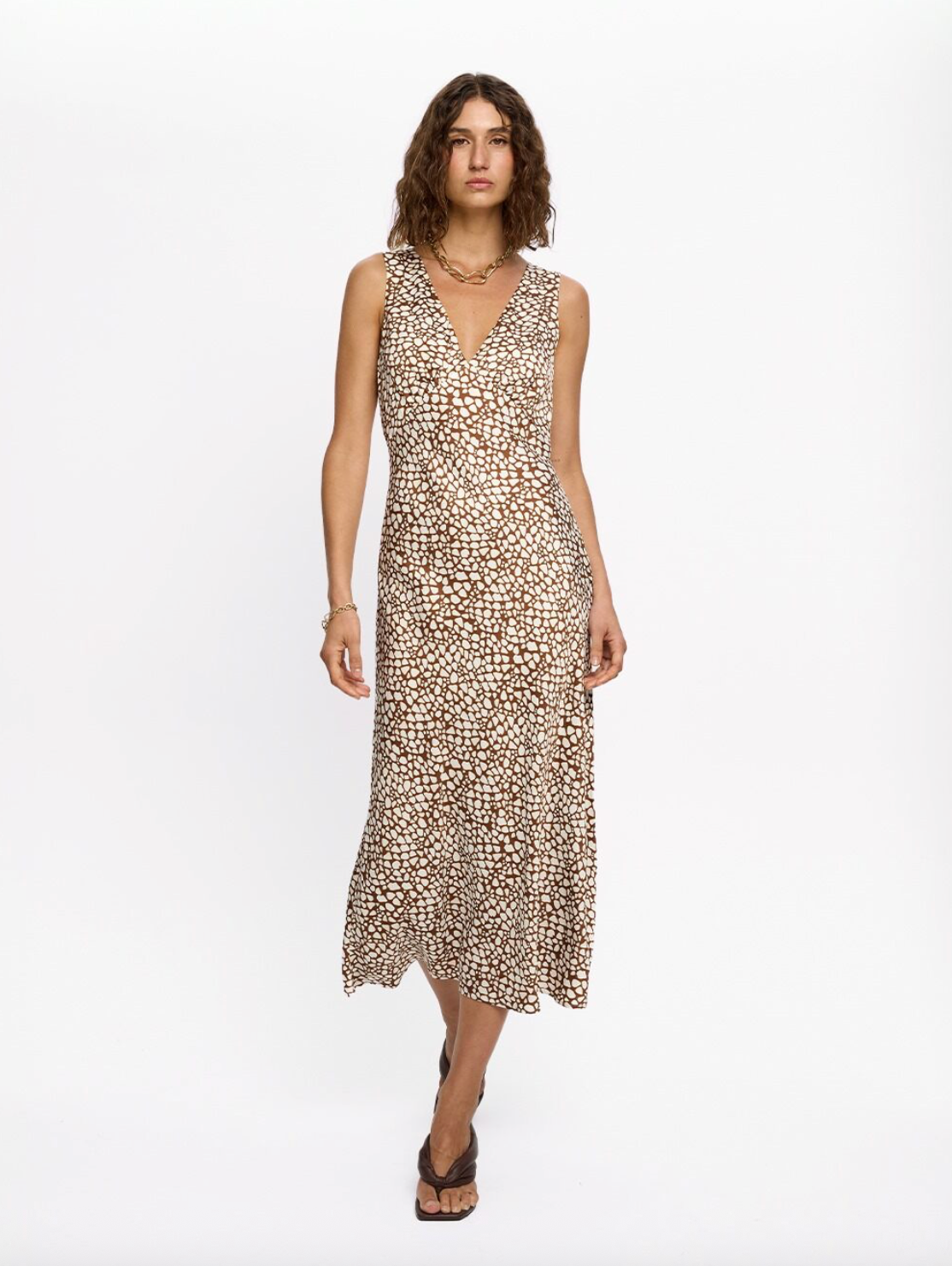 Kivari Solara Midi Dress - Brown