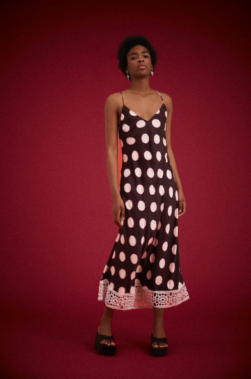 Kinga Csilla Bowie Spot Sia Slip Dress