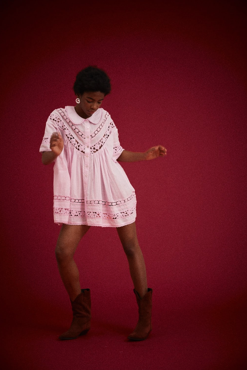 Kinga Csilla tessera Nola Button Down Dress