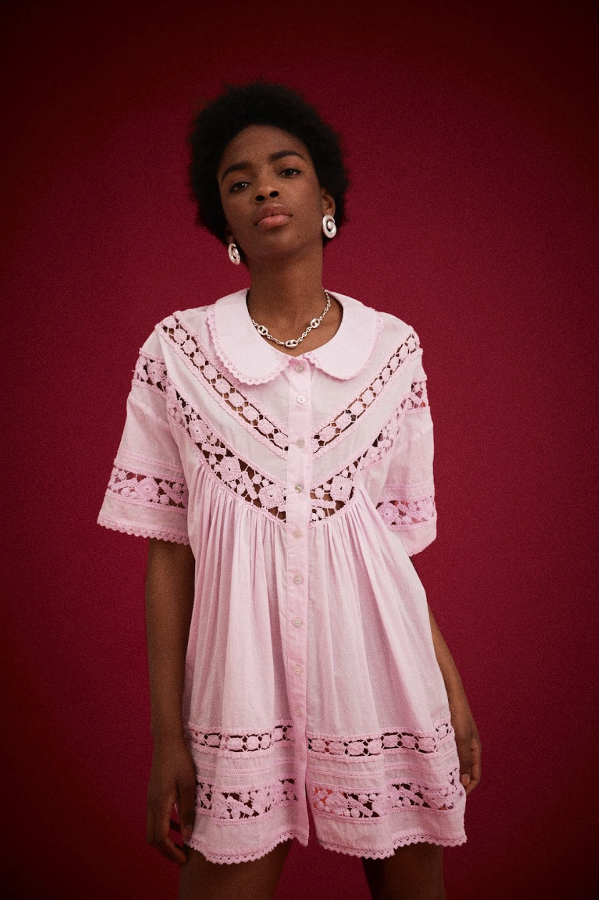 Kinga Csilla tessera Nola Button Down Dress