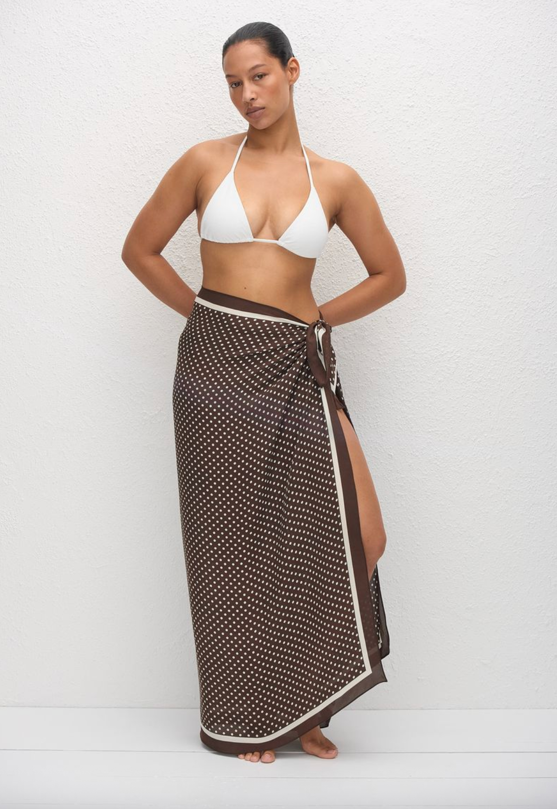 Matteau Silk Sarong - Polka Dot Chocolate