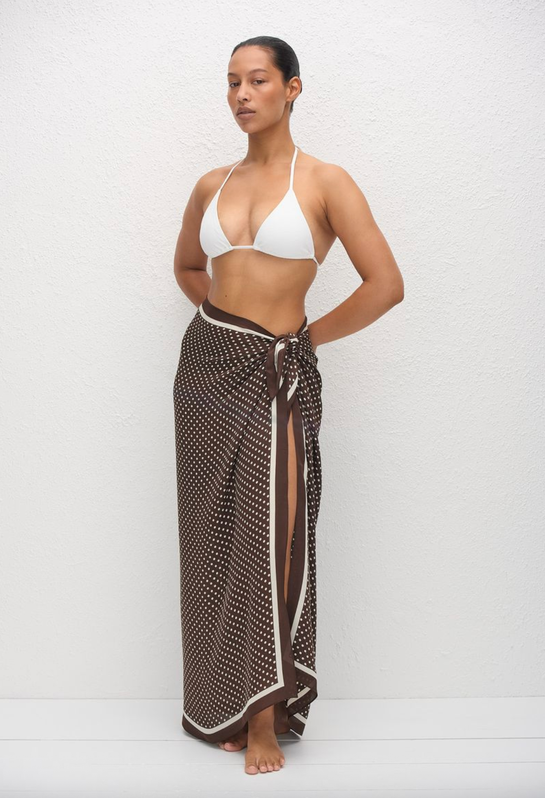 Matteau Silk Sarong - Polka Dot Chocolate