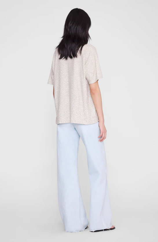 Anine Bing Cade Tee - Washed White Leopard