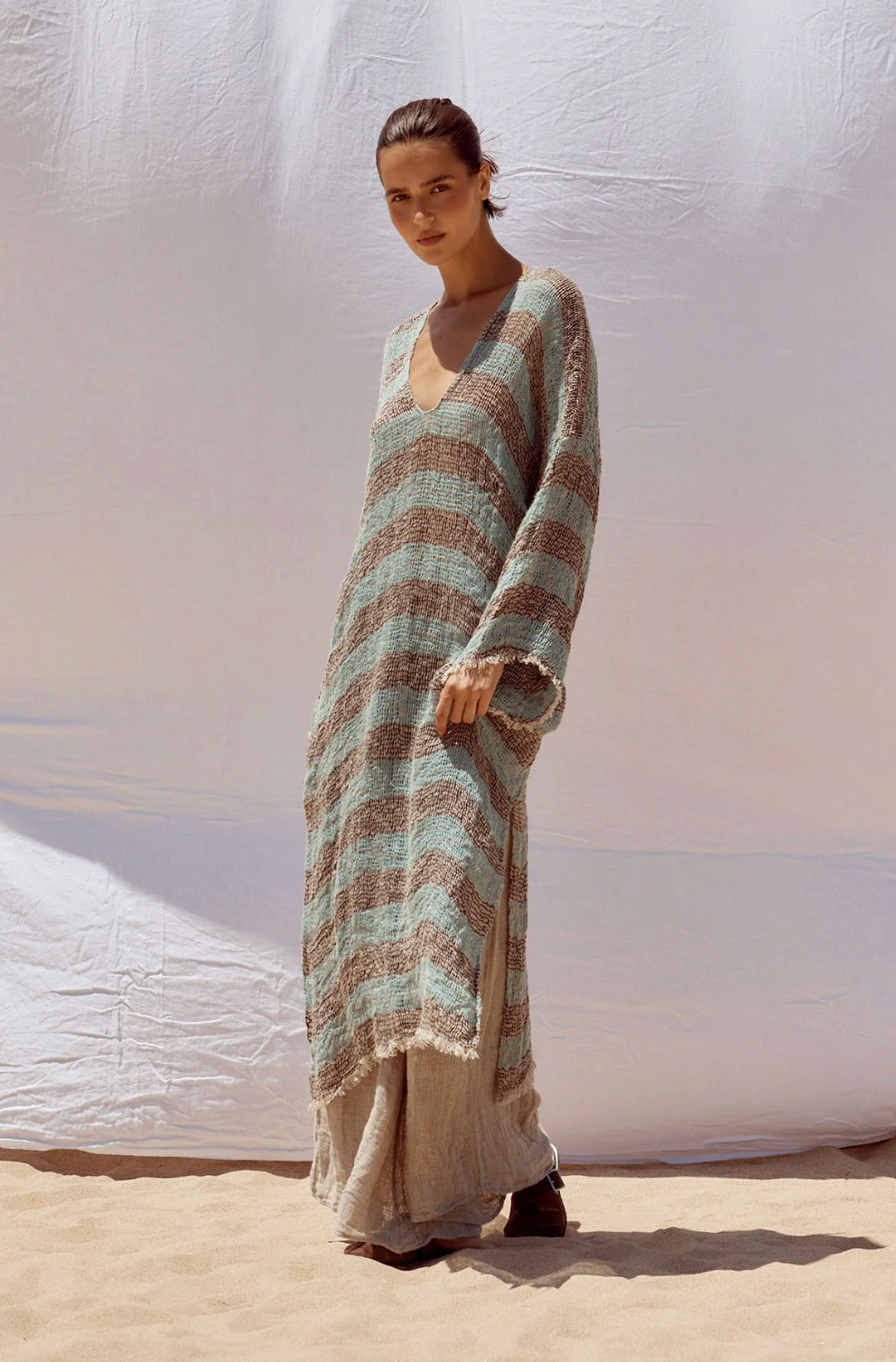 Estilo Emporio Azella Dress - Chocolate/Turquoise Pescatore Stripe