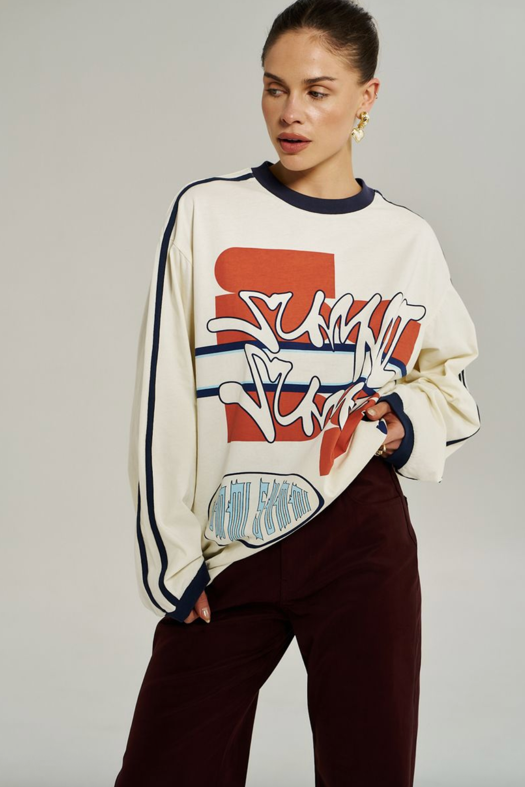 Summi Summi Bleu 55 L/S Tee - Vintage White