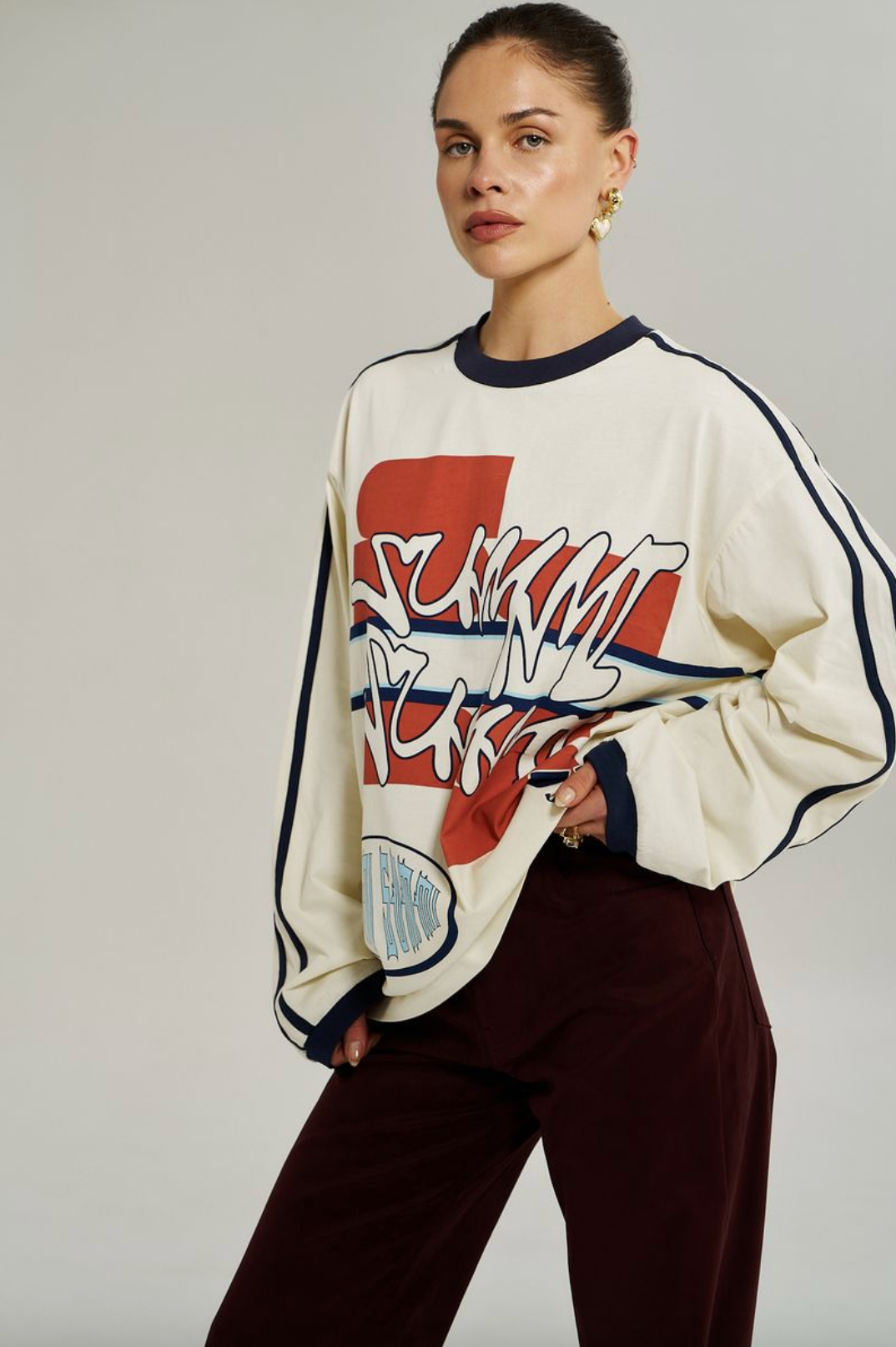 Summi Summi Bleu 55 L/S Tee - Vintage White