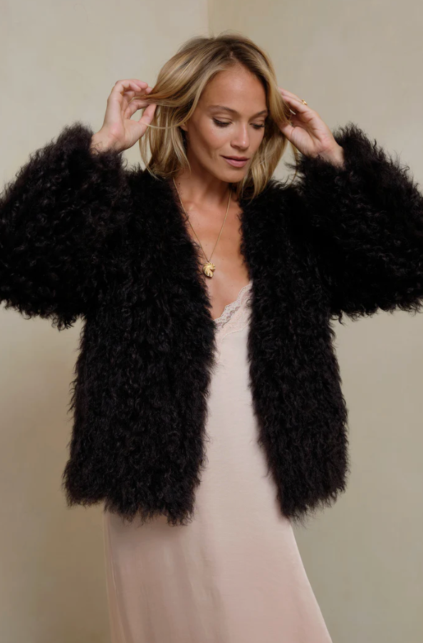 Lilya Mongolian Jacket - Chocolate