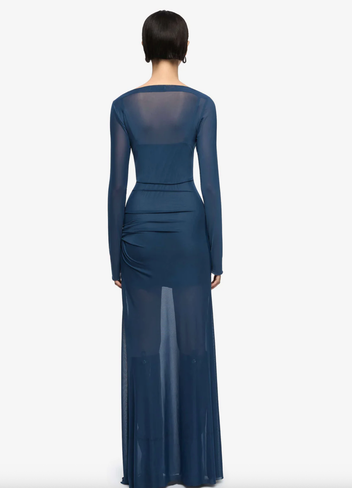 Bec and Bridge Marabou Long Sleeve Maxi Dress - Petrol