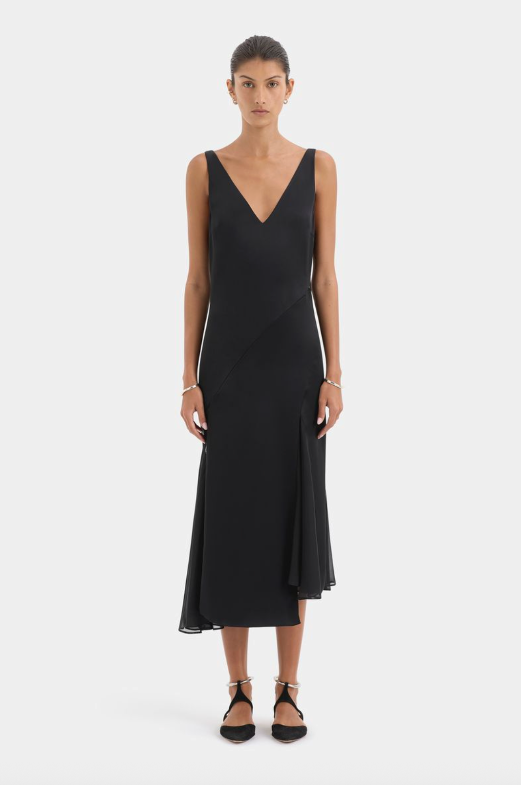 SIR. Ingrid Lace Midi dress - Black