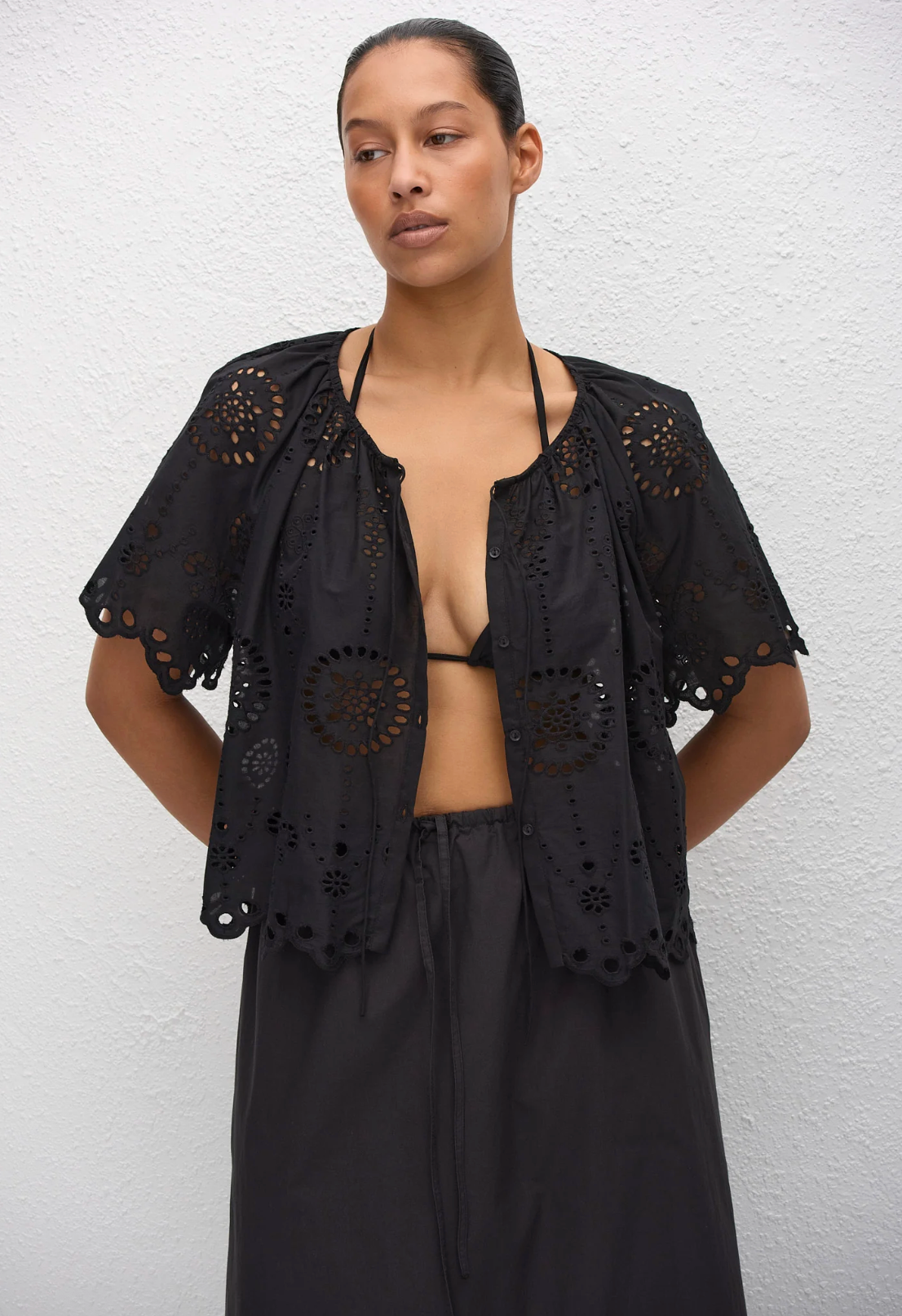 Matteau Broderie Blouse - Black