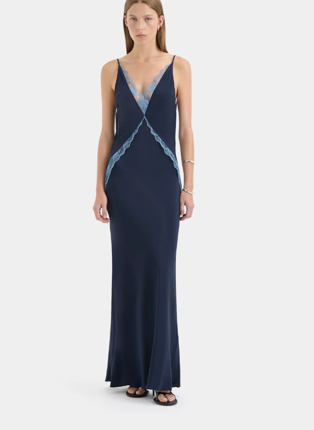 SIR. Elsie Lace Gown - Navy