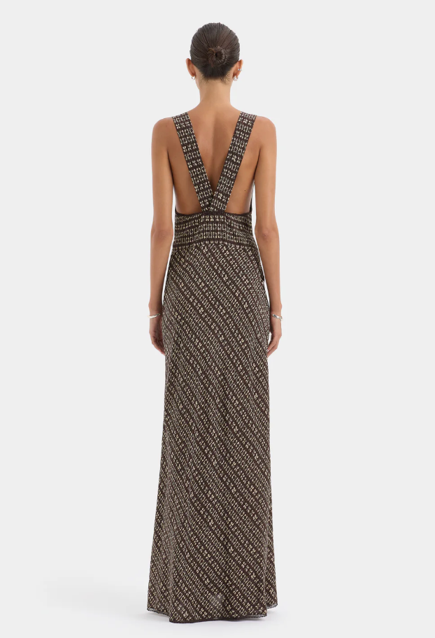 SIR. Astrid Cut Out Gown - Tisso Plum
