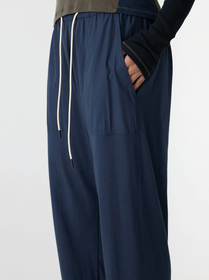 Bassike Classic Jersey Pull On Pant - Blue Ink