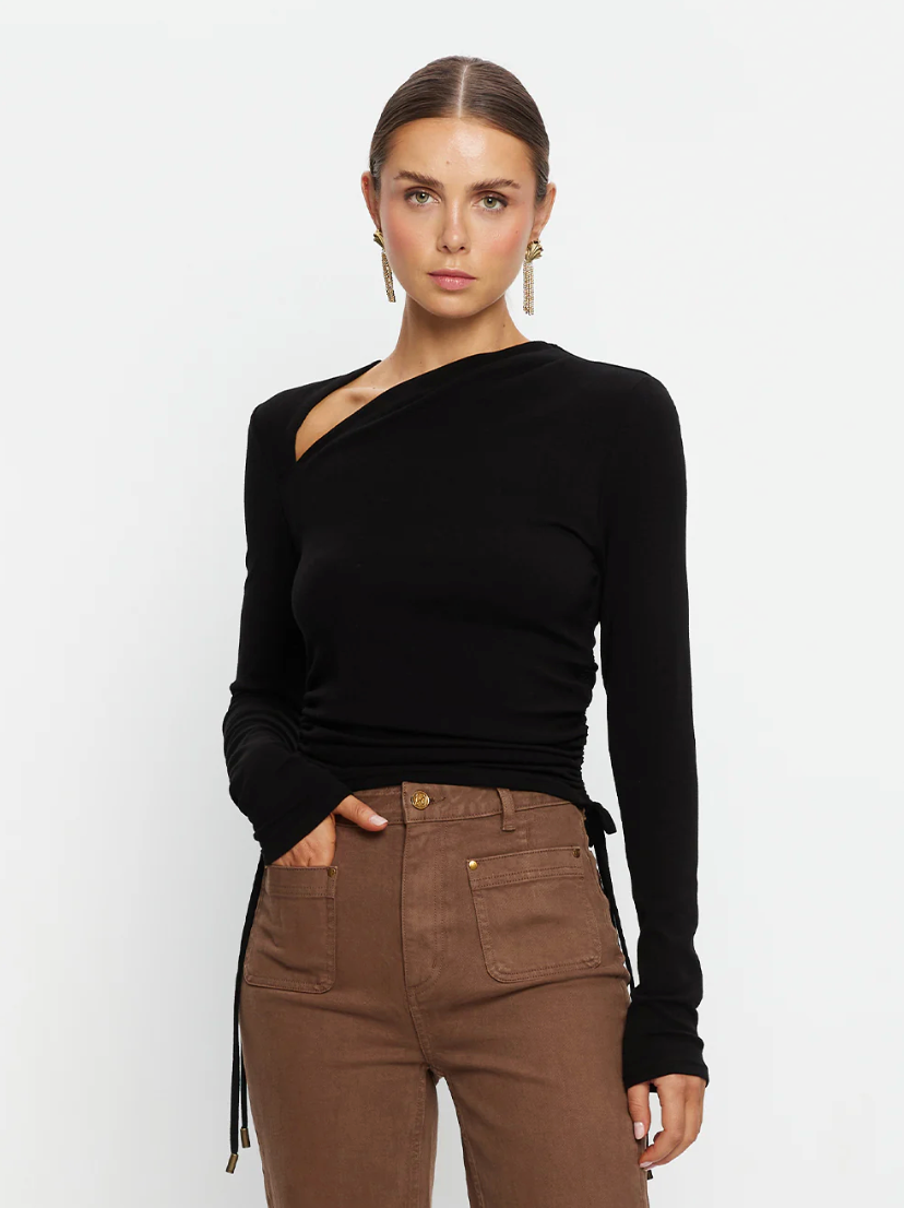Kivari Annika Jersey Top - Black