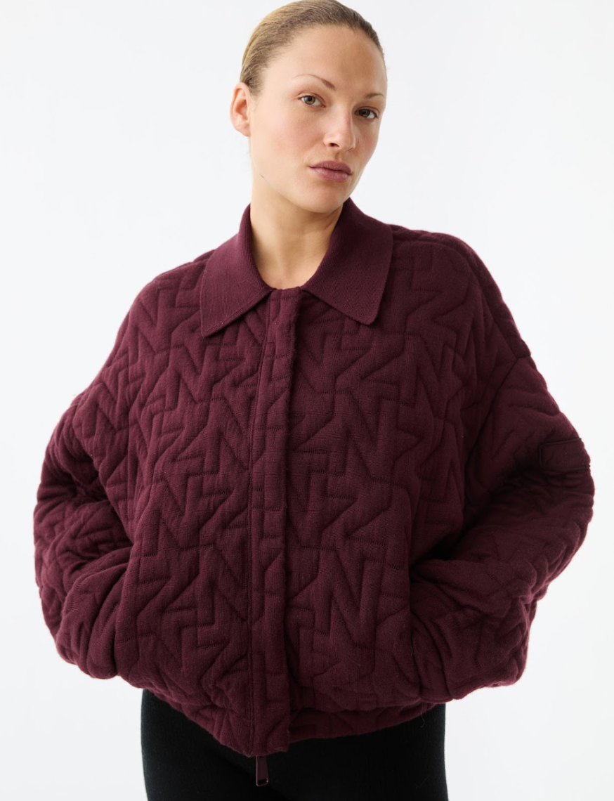 Nagnata Wool Quilted Bomber - Bordeaux
