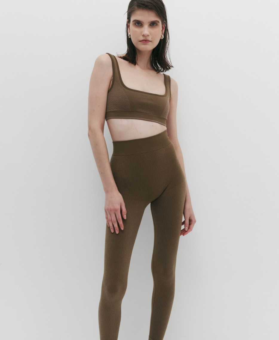 Nagnata Classic Wool Rib Legging - Harvest