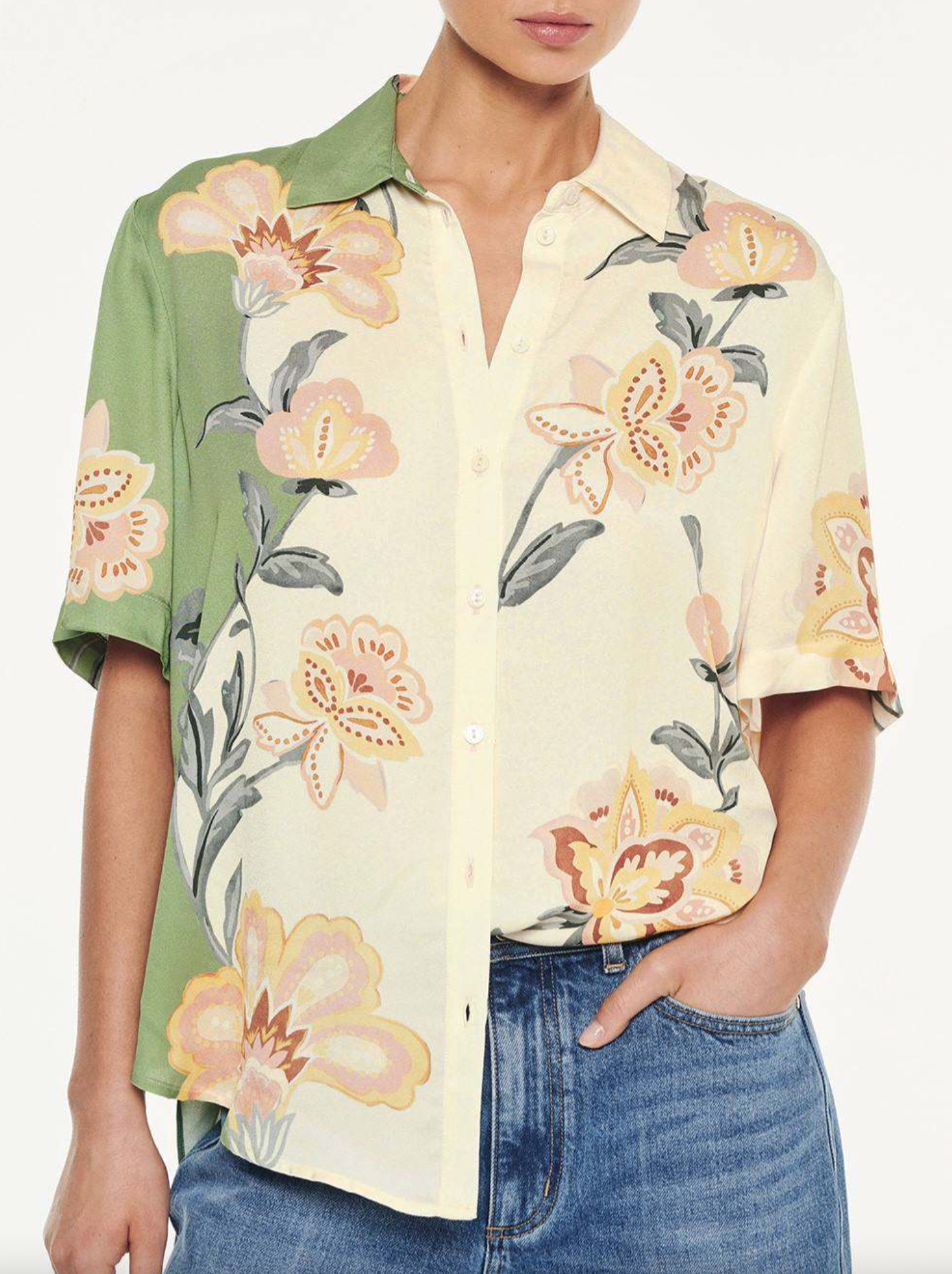 Kivari Lottie Shirt - Green/Cream