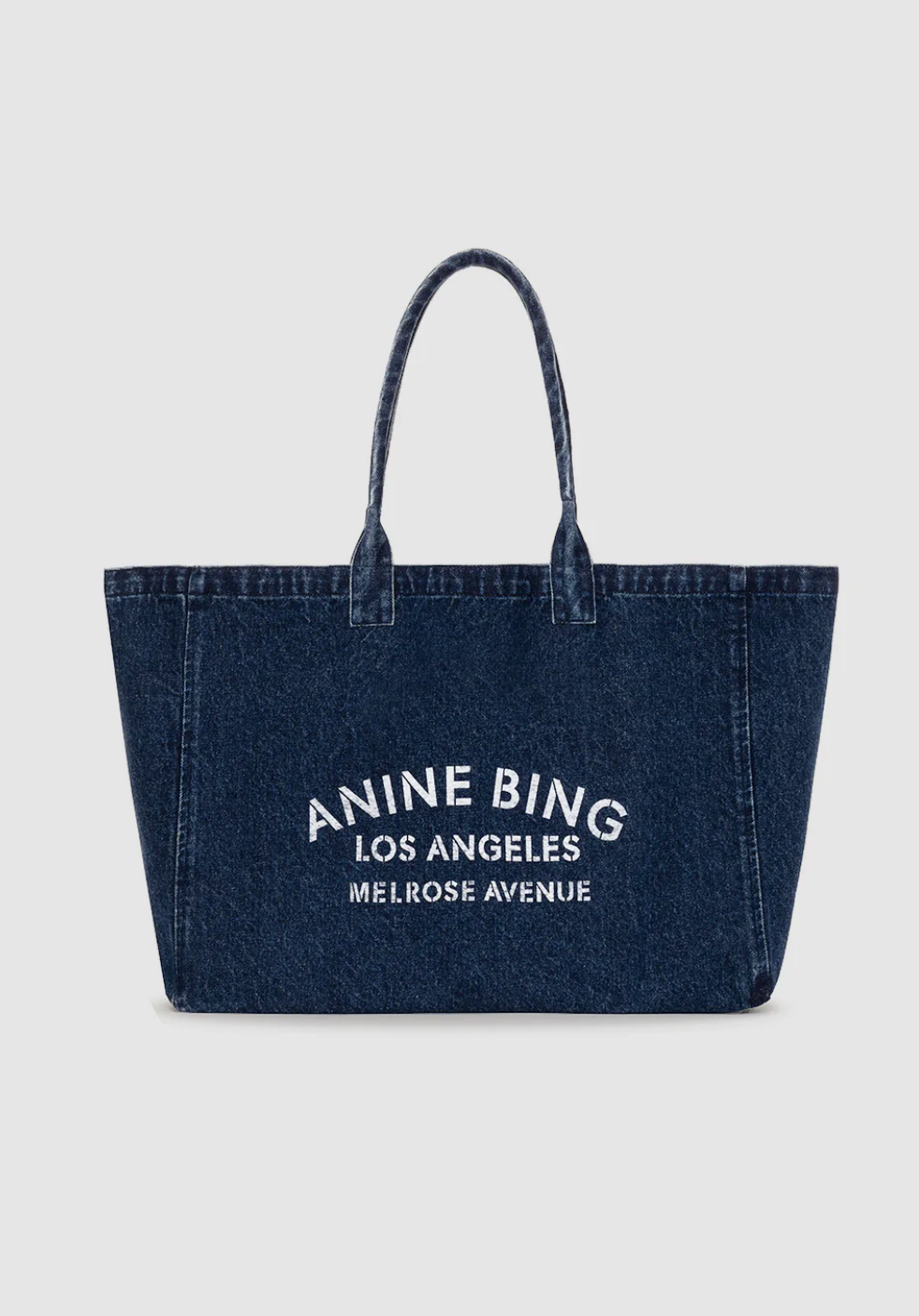 Anine Bing Leo Denim Tote - Ink Blue