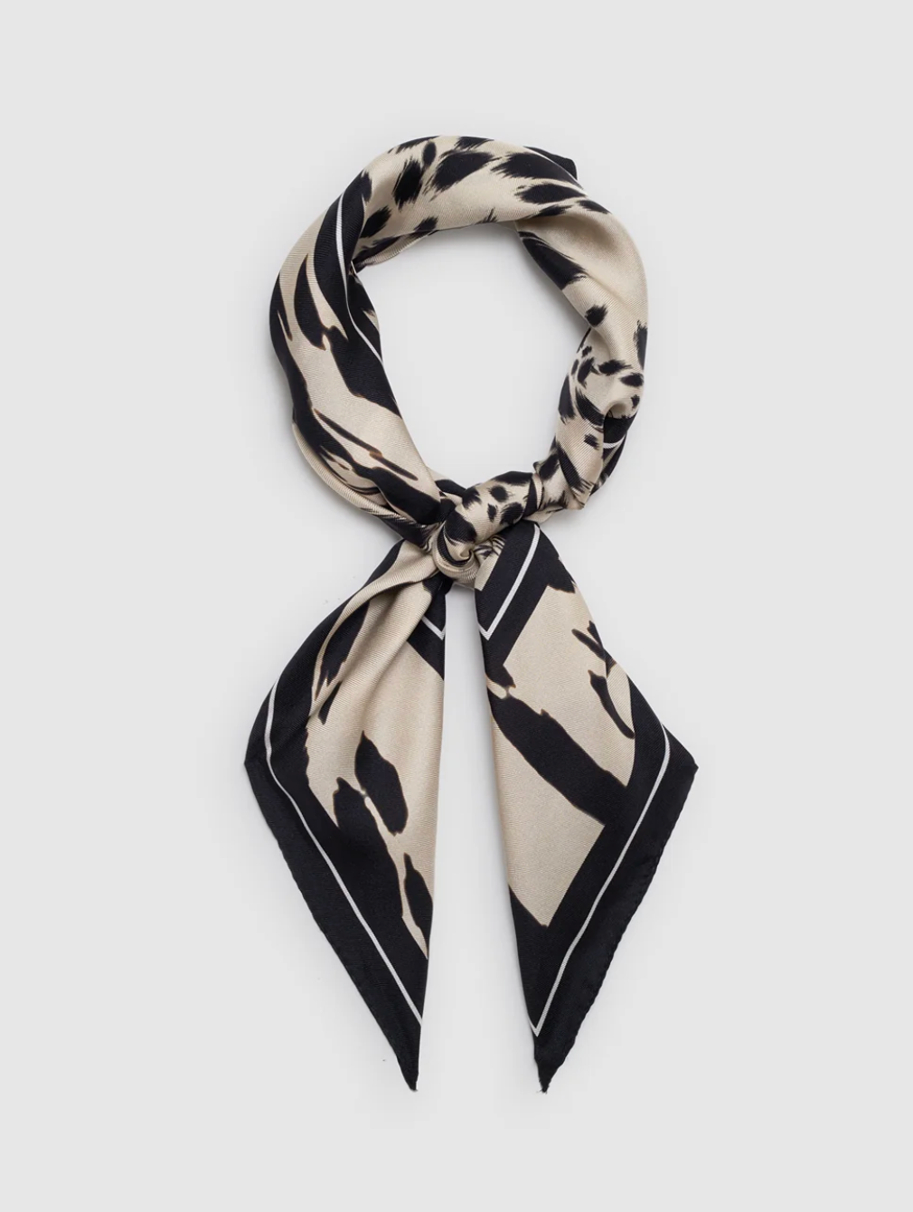 Anine Bing York Scarf Leopard - Pearl White
