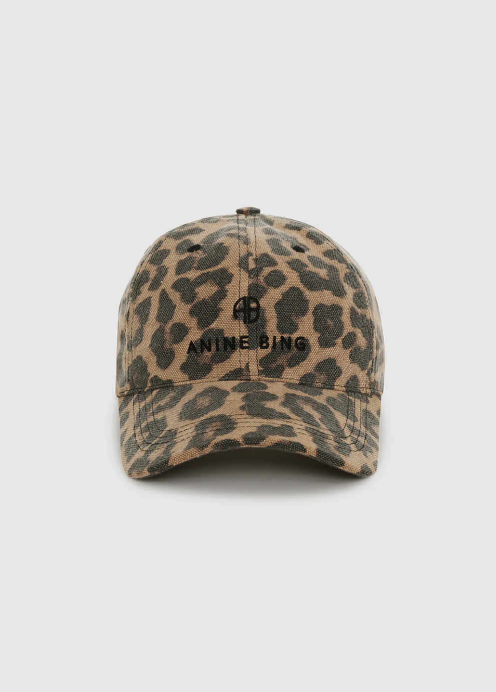 Anine Bing Jeremy Baseball Cap - Black and Brown Leopard