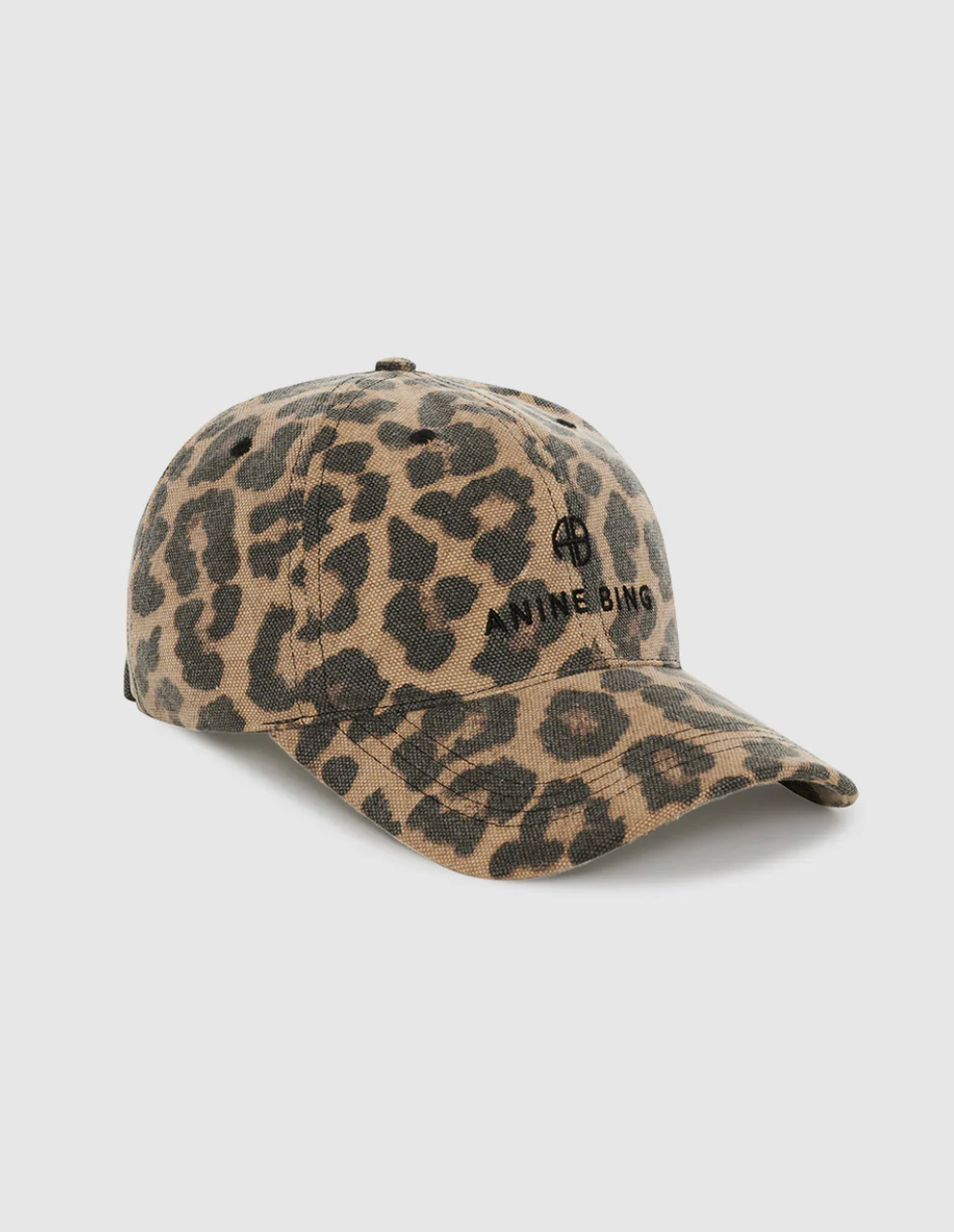 Anine Bing Jeremy Baseball Cap - Black and Brown Leopard