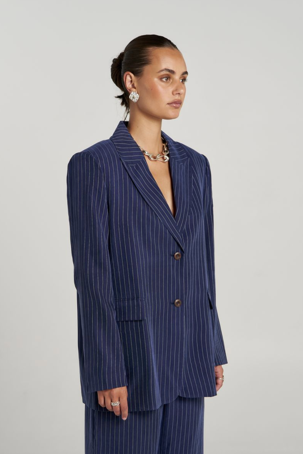 Summi Summi OS Blazer - Navy Pinstripe