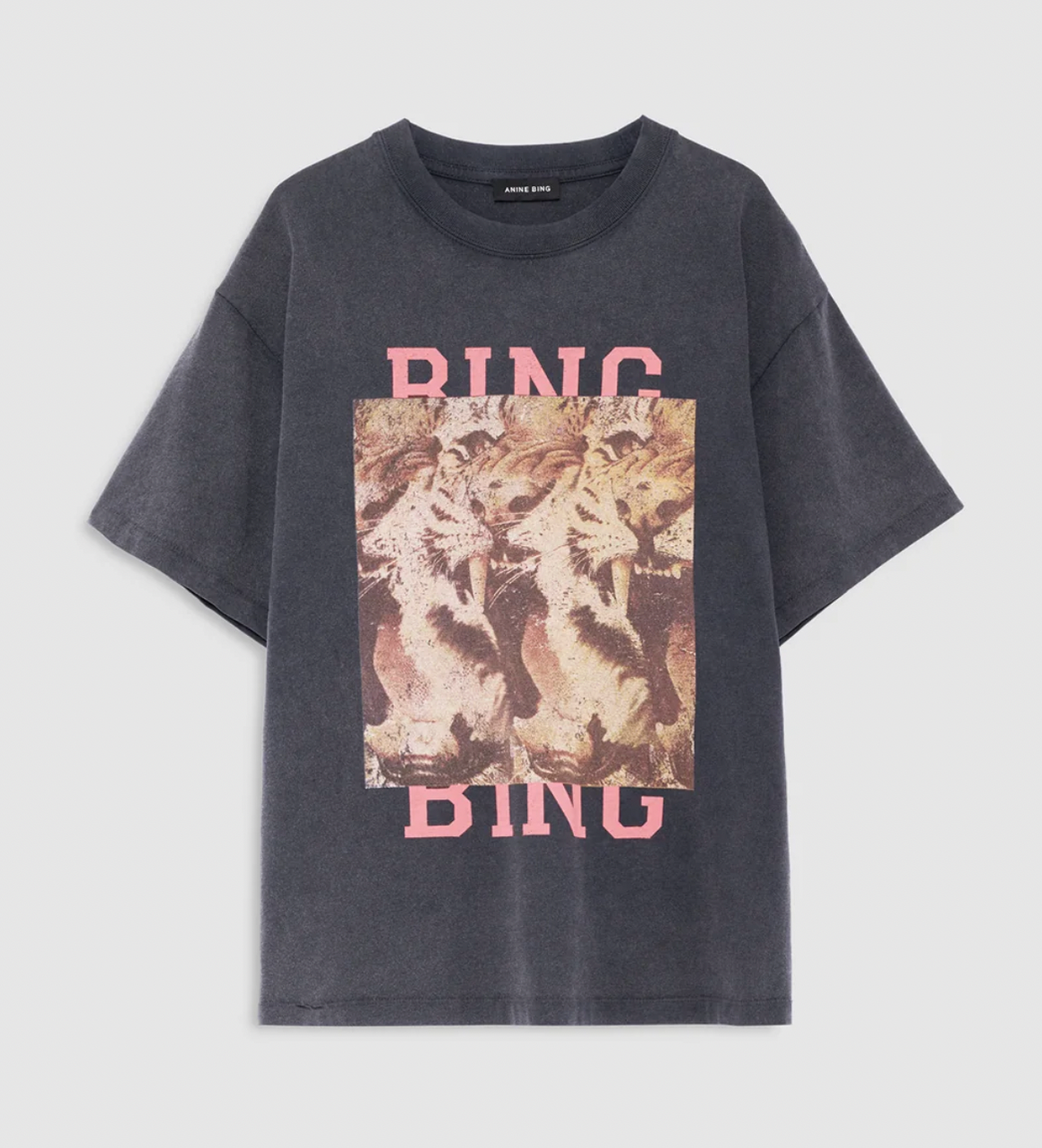 Anine Bing Cade Tee Tiger Bing - Washed Black