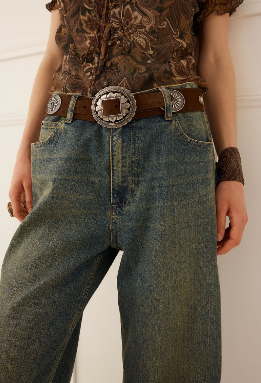 Spell Clandestine Suede Belt - Chocolate