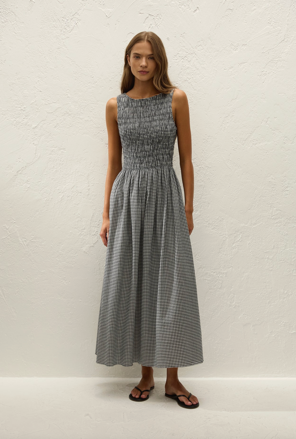 Faithful The Brand Carina Maxi Dress Cantinho Gingham - Black