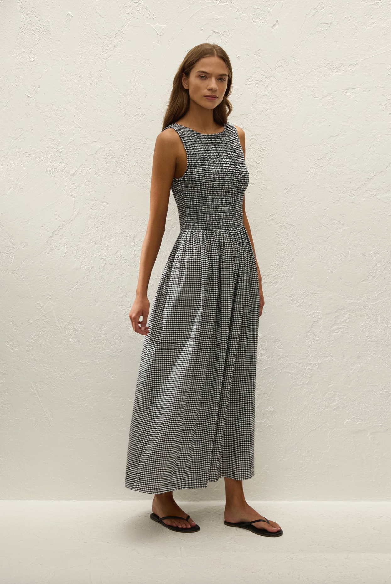 Faithful The Brand Carina Maxi Dress Cantinho Gingham - Black