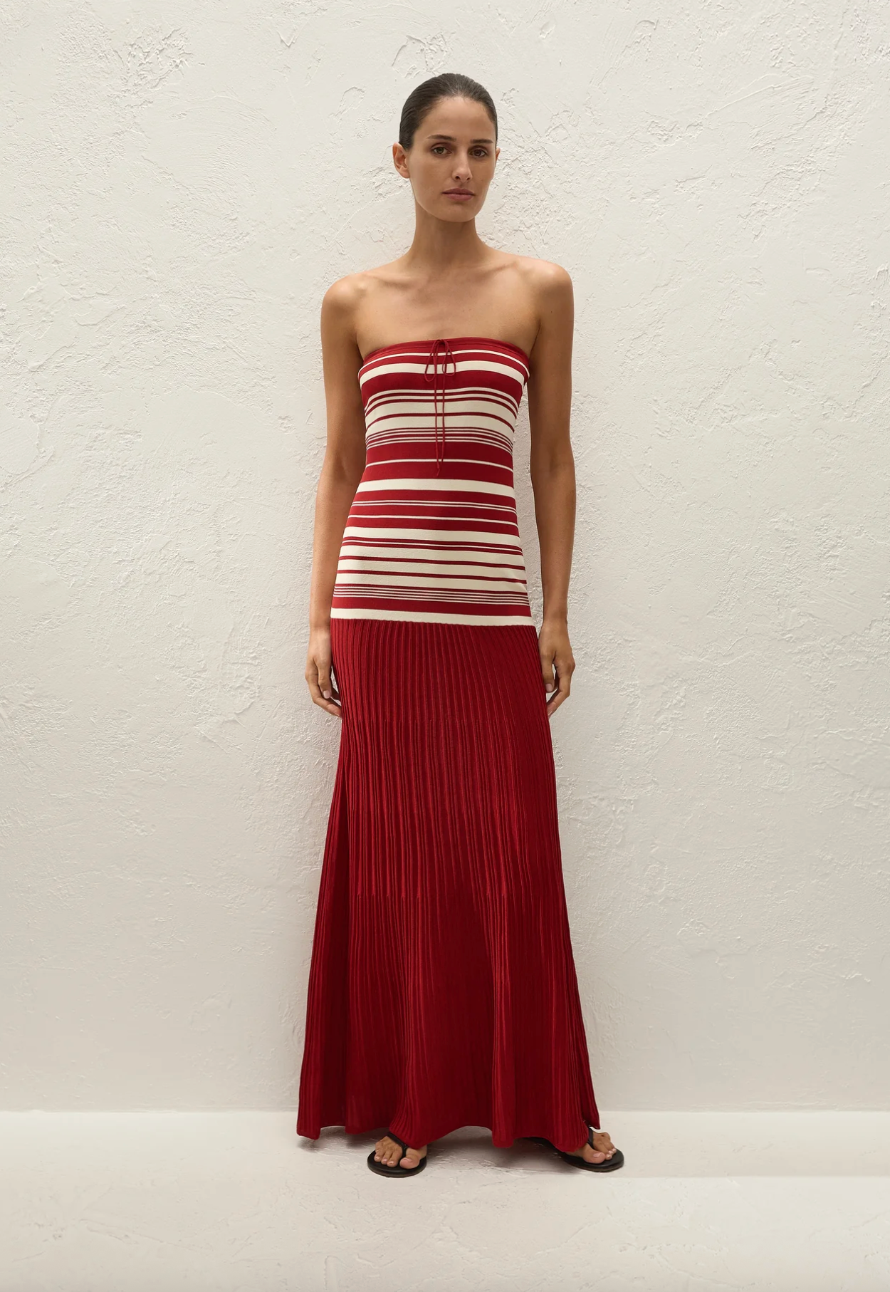 Faithful The Brand Valmir Maxi Dress Valdemar Stripe Red Ochre