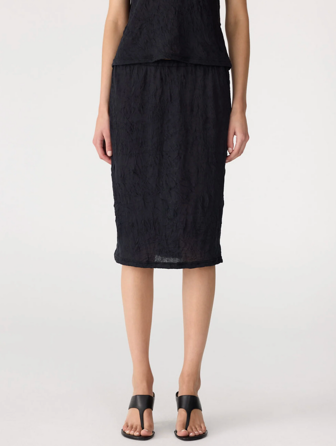 Bassike Crinkle Jersey Skirt - Black
