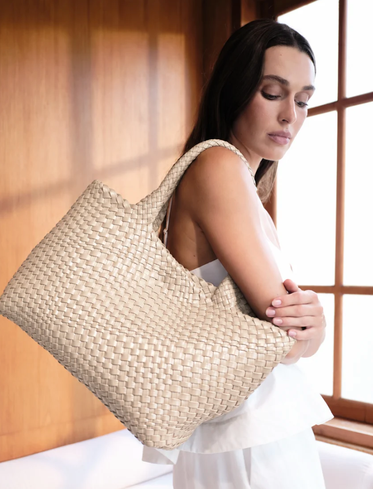 La Tribe Woven Tote Bag - Cream