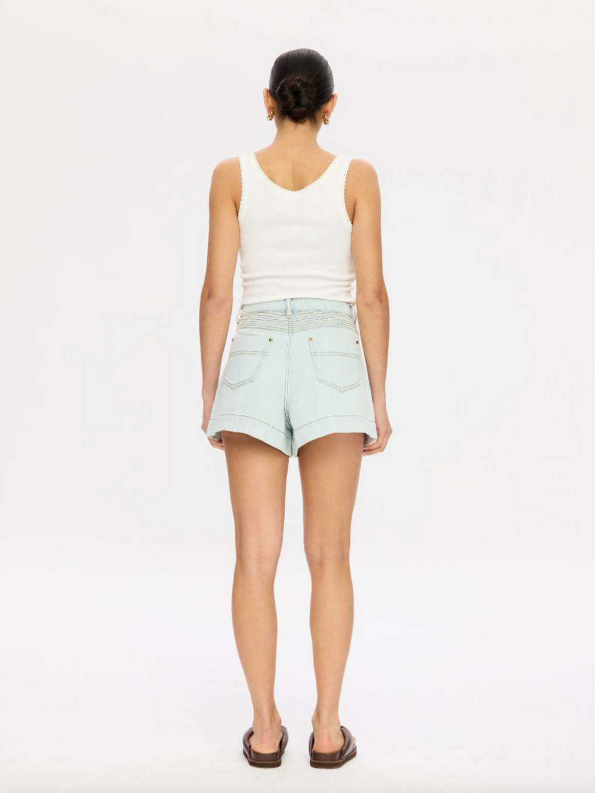 Kivari Celene Denim Short - Stonewash Blue
