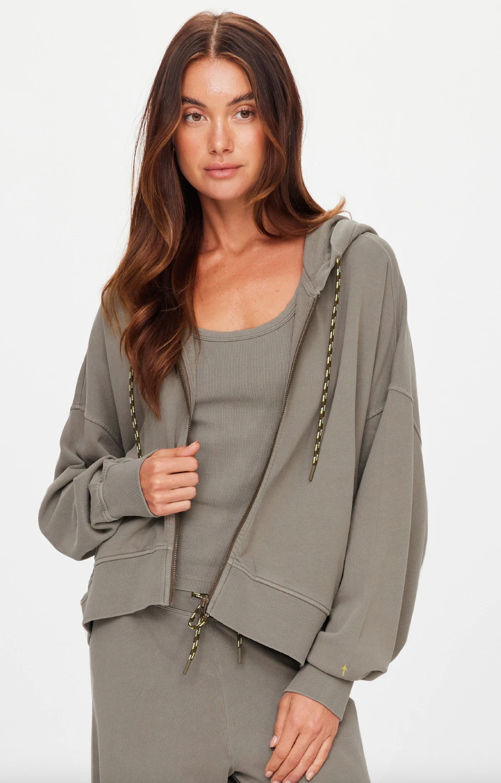 The Upside Jude Crop Hoodie - Washed Sage