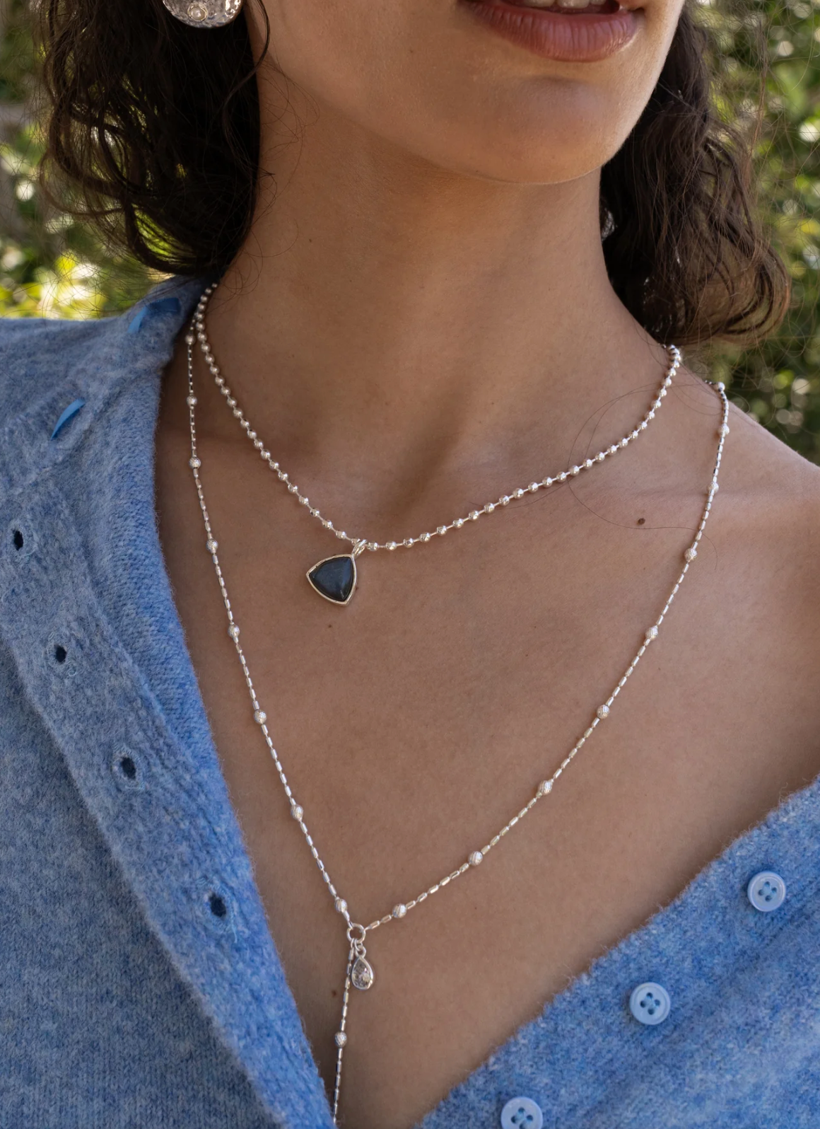 Mountain & Moon Skye Necklace - Silver
