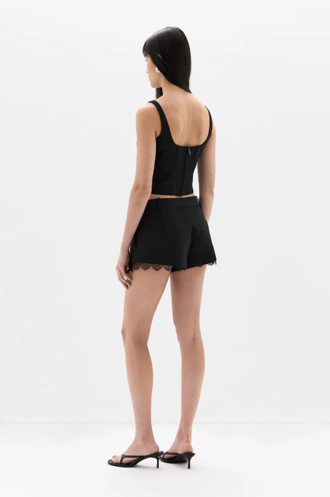 SIR. Miller Lace Mini Short - Black